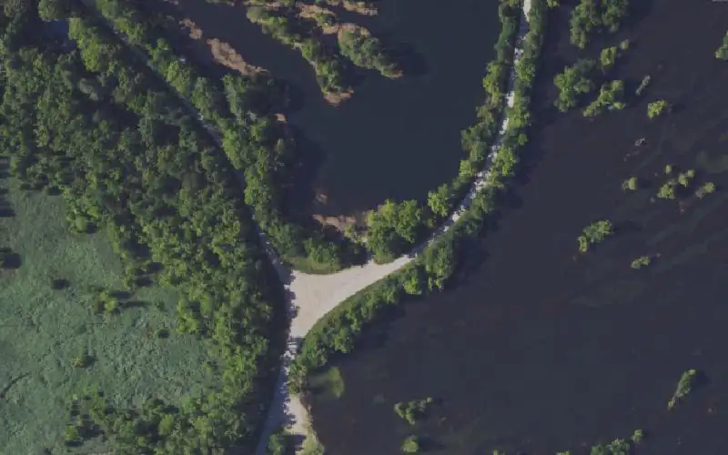 Aerial photo of the area around Finger Lake Ramp, Ohio County