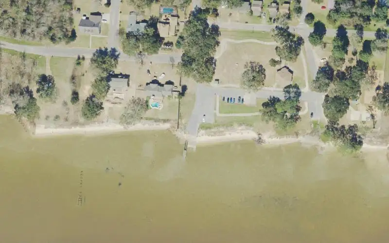 Aerial photo of the area around Floridatown Park and Boat Ramp, Santa Rosa County