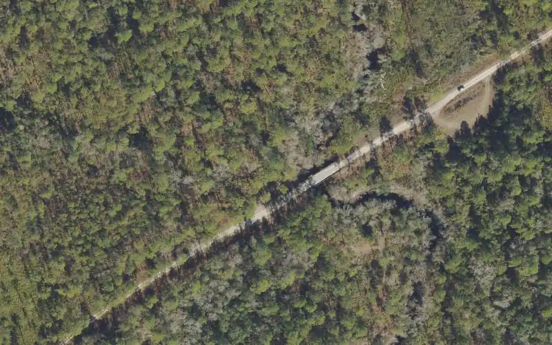 Aerial photo of the area around Forest Road 329 Bridge Sopchoppy Access (Difficult) , Wakulla County