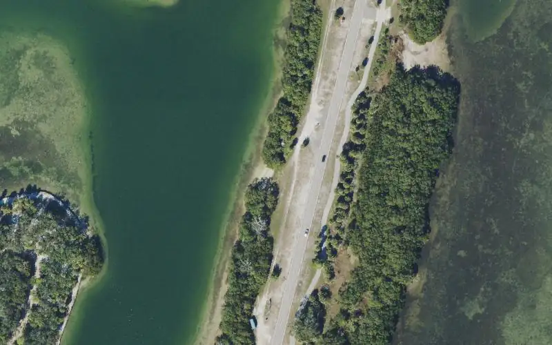 Aerial photo of the area around Fort Desoto Park - Madelaine Key Paddlecraft Access - West, Pinellas County