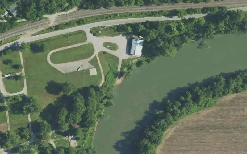Aerial photo of the area around Frank Brown Ramp, Estill County