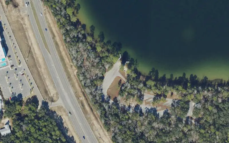 Aerial photo of the area around Fred Gannon Rocky Bayou State Park - Boat Ramp, Okaloosa County