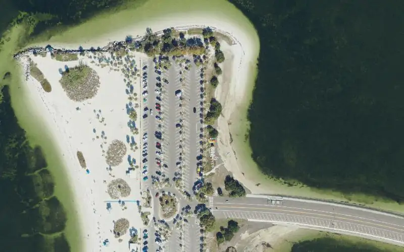 Aerial photo of the area around Fred Howard Park - Gulf Beach Kayak Launch, Pinellas County
