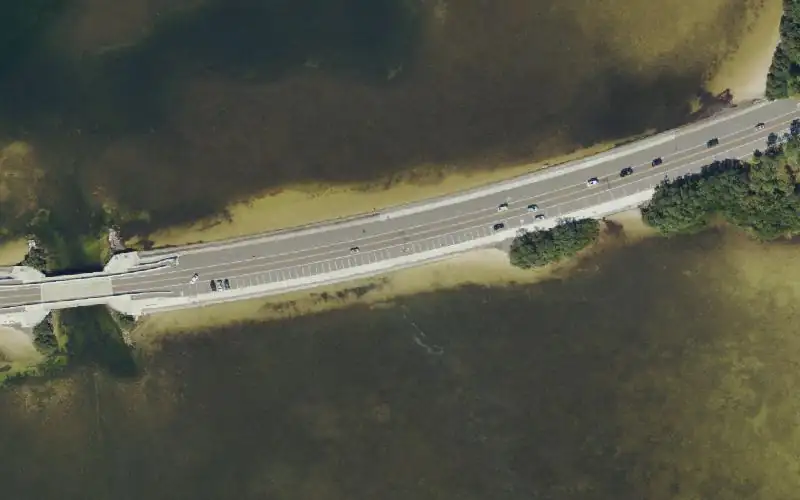 Aerial photo of the area around Fred Howard Park - Wave Runner Launch Area, Pinellas County