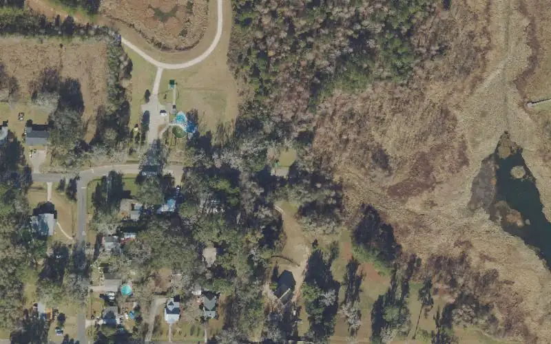 Aerial photo of the area around Fuller Landing, Leon County