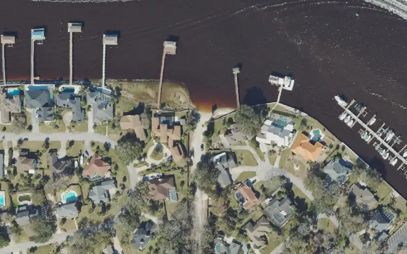 Aerial photo of the area around Fulton Road Unimproved Landing, Duval County