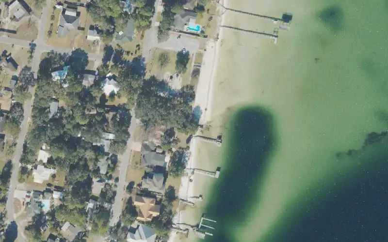 Aerial photo of the area around Garnier's Beach Park (No Parking for Trailers - Small Boats Only), Okaloosa County