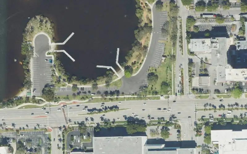 Aerial photo of the area around George English Park - Boat Ramp, Broward County