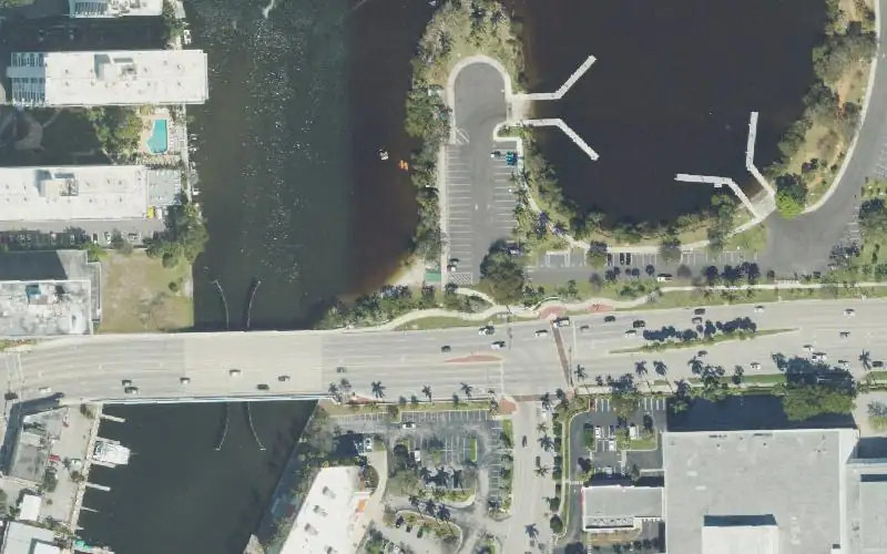 Aerial photo of the area around George English Park - Kayak Launch Beach, Broward County