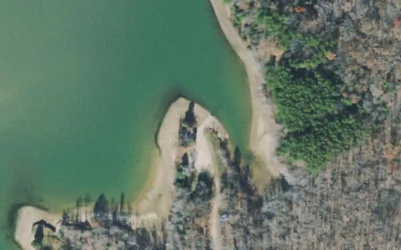Aerial photo of the area around Ginger Bay, Stewart County