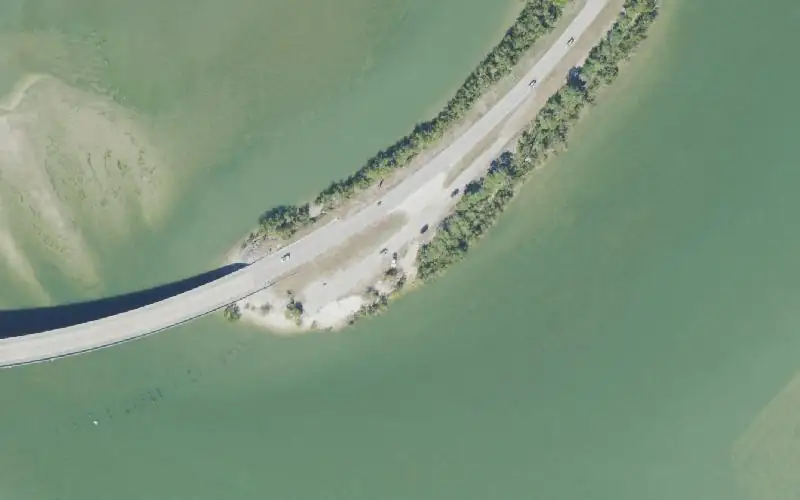 Aerial photo of the area around Goodland Bridge Wayside Paddlecraft Access, Collier County