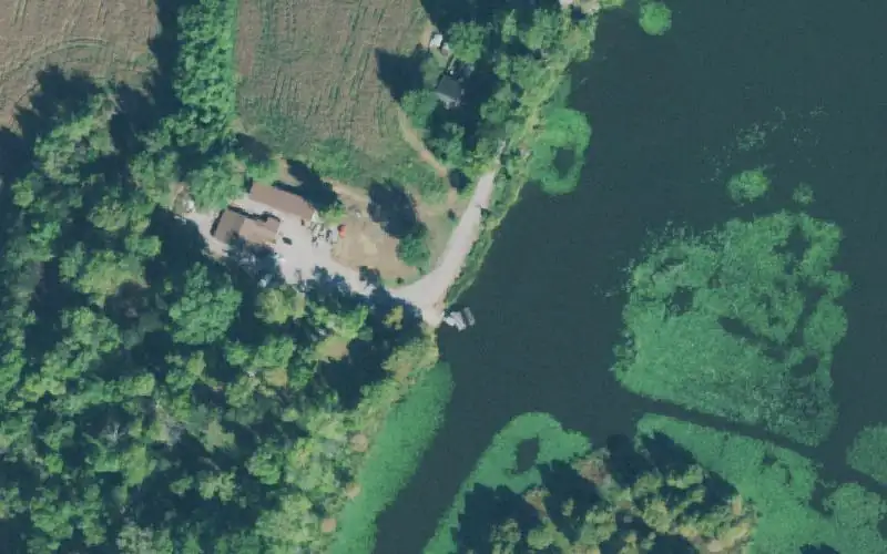 Aerial photo of the area around Gray's Camp, Obion County
