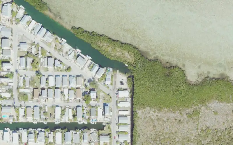 Aerial photo of the area around Gulf View Park Public Boat Ramp (aka. Barcelona) Small Boats Only, Monroe County