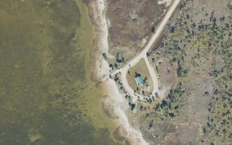 Aerial photo of the area around Hagen's Cove Primitive Launch Ramp - Big Bend Wildlife Management Area (Small Boats), Taylor County