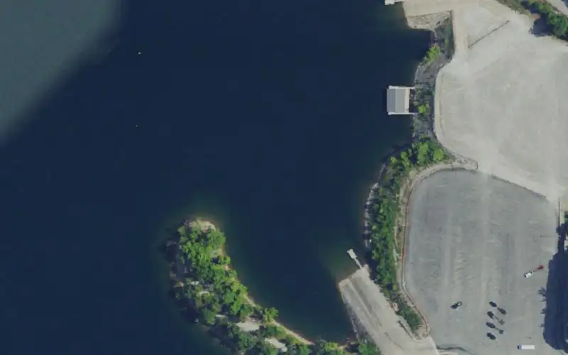 Aerial photo of the area around Halcomb's Landing, Russell County