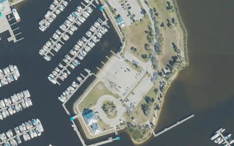 Aerial photo of the area around Halifax Harbor Marina, Volusia County