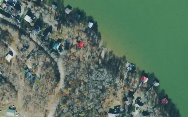 Aerial photo of the area around Hallshire Access Area, Benton County