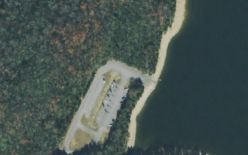 Aerial photo of the area around Hamilton Creek Boat Ramp, Davidson County