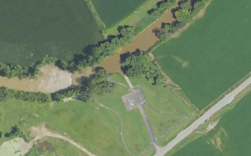 Aerial photo of the area around Hartford City Park, Ohio County