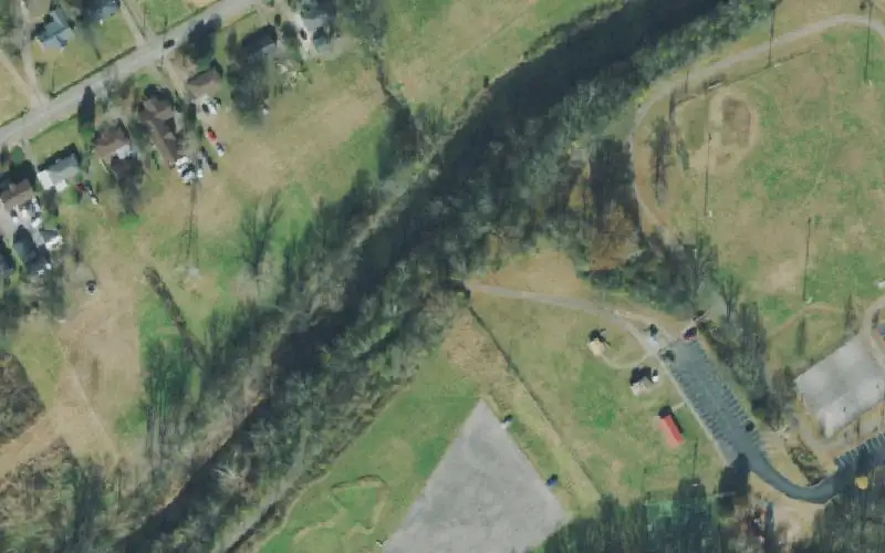 Aerial photo of the area around Hartman Park, Davidson County