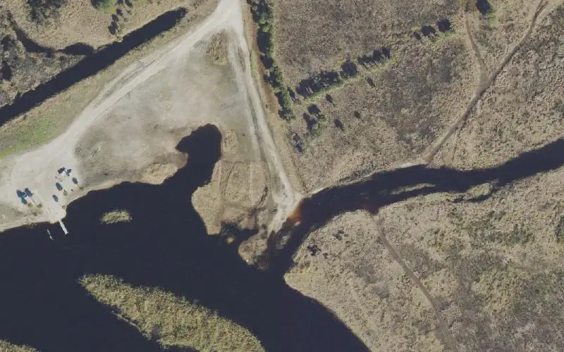 Aerial photo of the area around Hatbill Park Sand Ramp, Brevard County