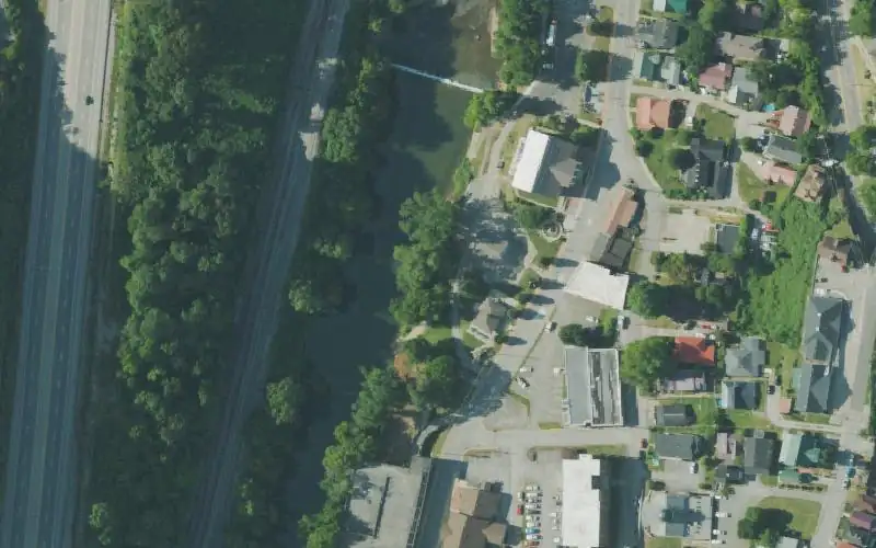 Aerial photo of the area around Hazard City Ramp, Perry County