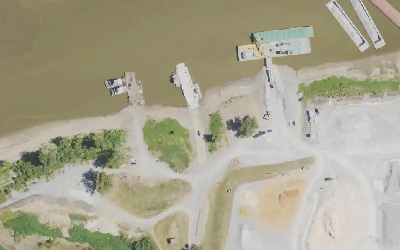 Aerial photo of the area around Hickman Harbor, Fulton County