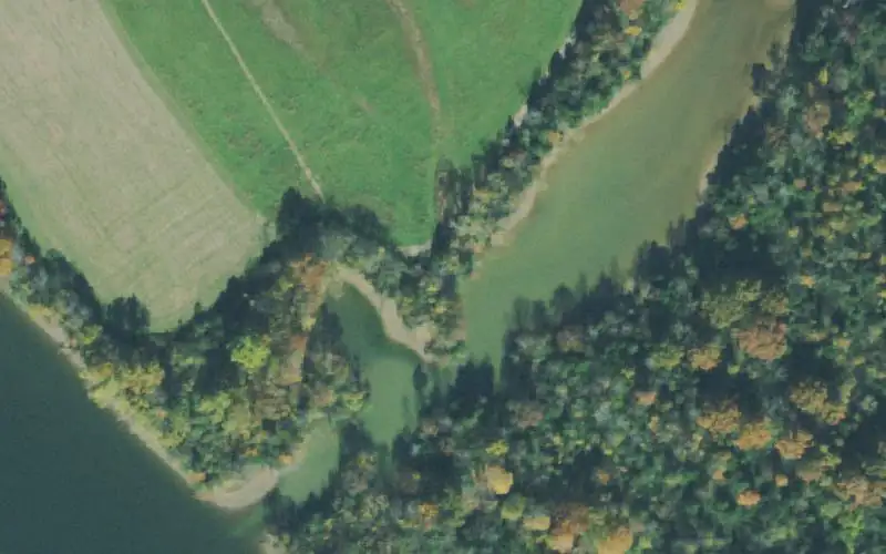Aerial photo of the area around High School Ramp, Jackson County
