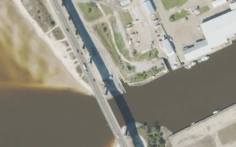 Aerial photo of the area around Highland View Public Boat Ramp, Gulf County