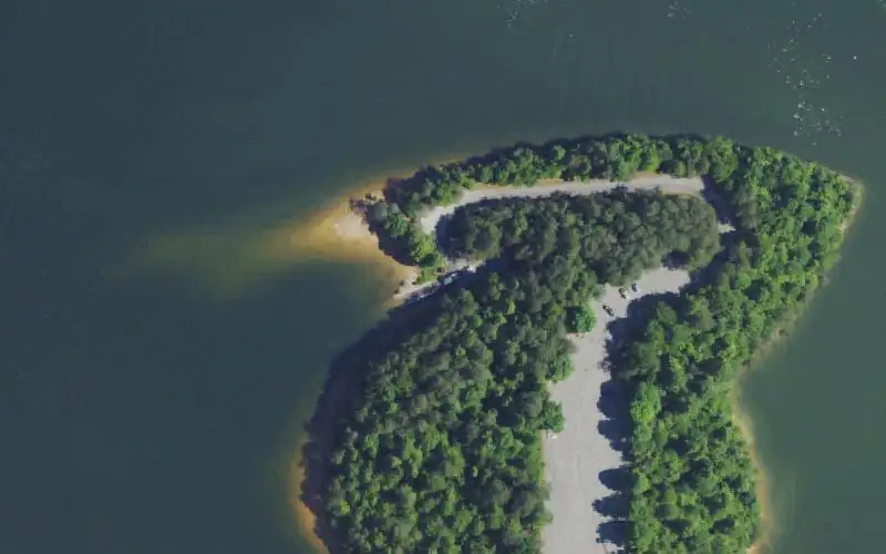 Aerial photo of the area around Hightop Ramp, Whitley County