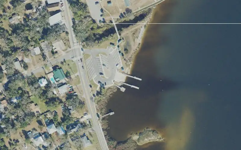 Aerial photo of the area around Holly Hill Sunrise Park, Volusia County