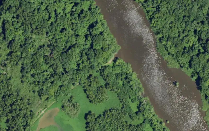 Aerial photo of the area around Honey Cypress Ramp, Union County
