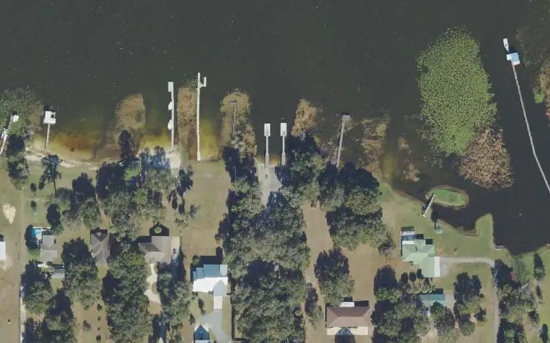 Aerial photo of the area around Hope Boat Ramp at Sam Phillips Park (Annual Park Pass Required), Marion County