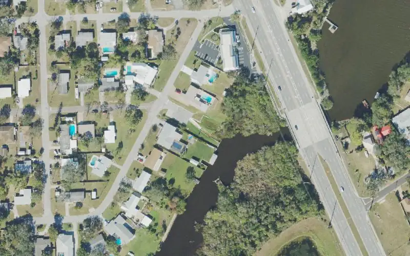 Aerial photo of the area around Horsecreek Non-Motorized Launch, Brevard County