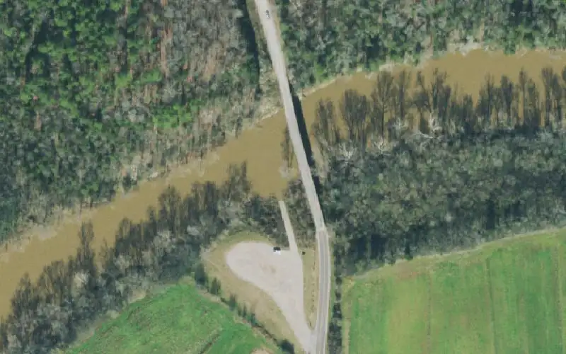 Aerial photo of the area around Howard Bridge Road Access, Maury County