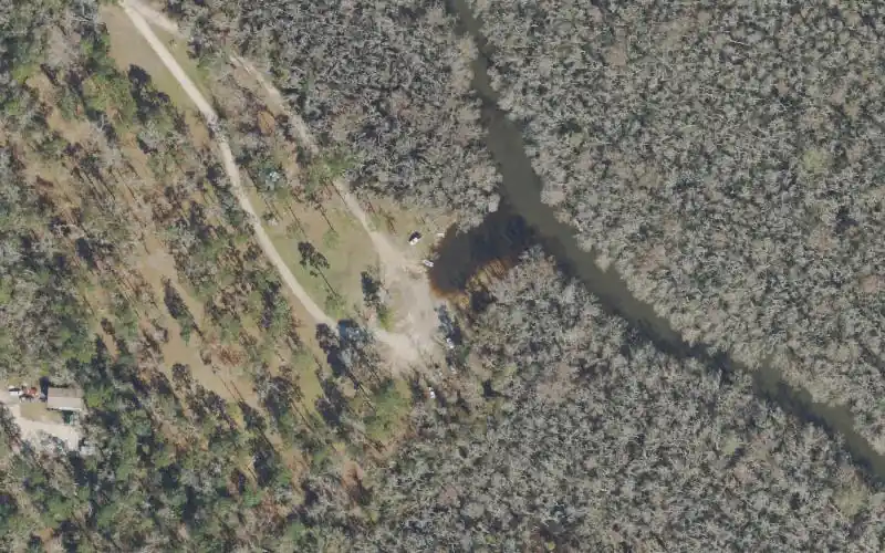 Aerial photo of the area around Howard's Creek Landing, Gulf County
