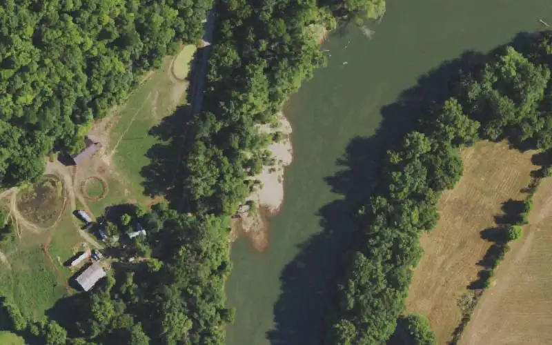 Aerial photo of the area around Hunter's Ferry, Jessamine County
