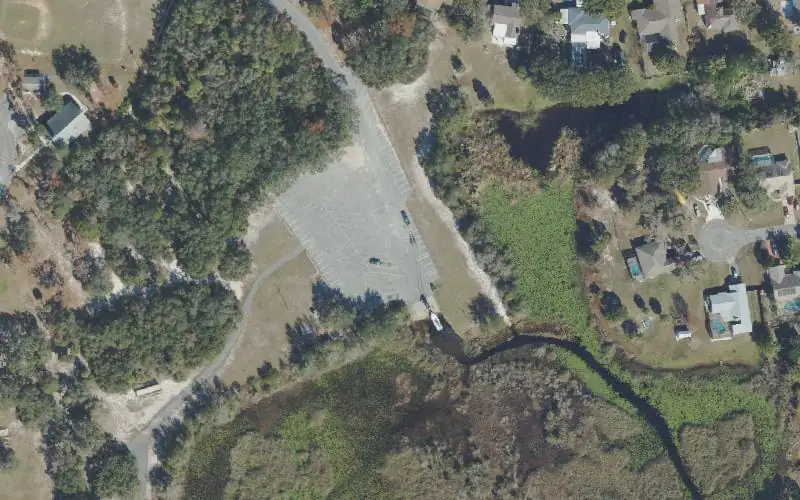 Aerial photo of the area around Hunters Lake Boat Ramp, Hernando County