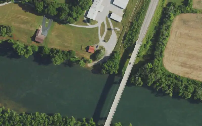 Aerial photo of the area around Hwy 61 bridge access, Cumberland County