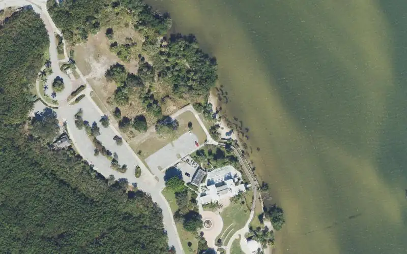 Aerial photo of the area around Indian Riverside Park - Kayak Beach, Martin County