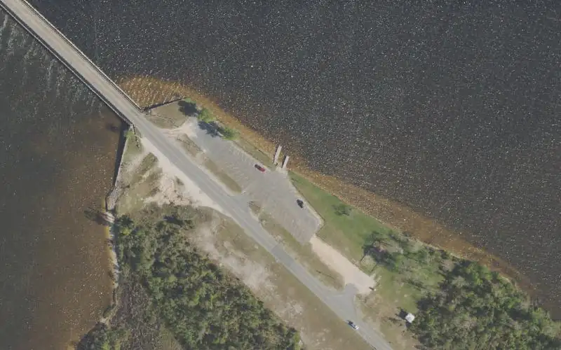 Aerial photo of the area around Ira Hutchinson Park and Public Boat Ramp, Bay County