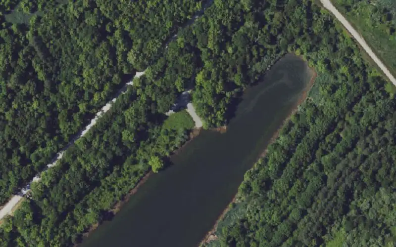 Aerial photo of the area around Island Lake 1, Ohio County