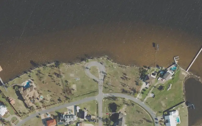 Aerial photo of the area around Issac Bryrd Park Paddlecraft Access, Bay County