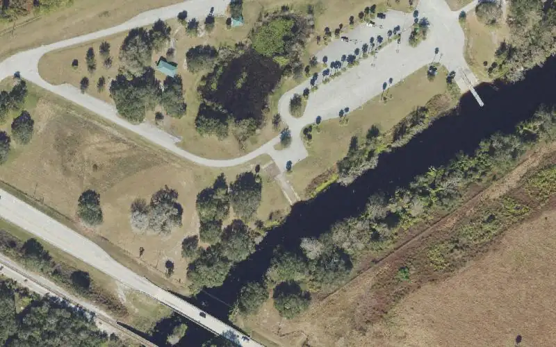 Aerial photo of the area around Istokpoga Canal Boat Ramp Area - Dry Launch Airboat Ramp, Highlands County