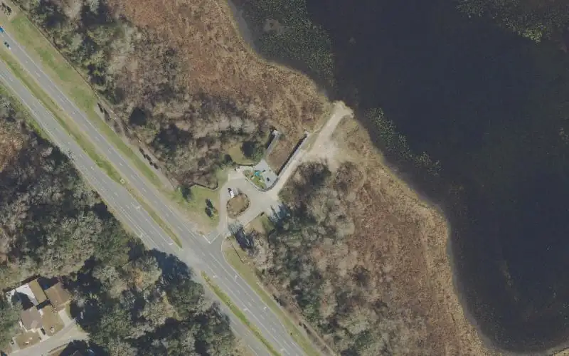 Aerial photo of the area around Jackson View Boat Landing, Leon County