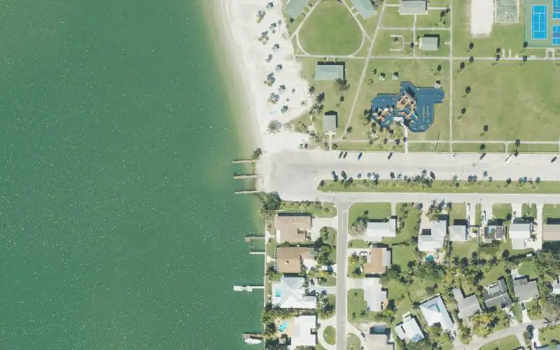 Aerial photo of the area around Jaycee Park Public Boat Ramp, St. Lucie County