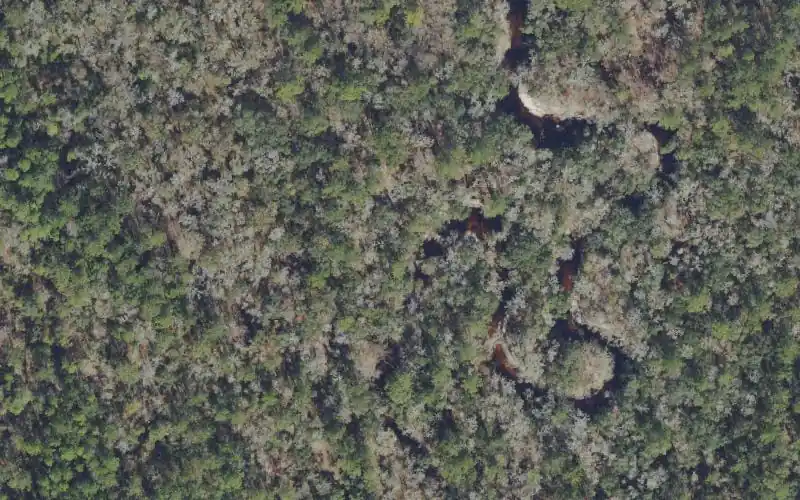Aerial photo of the area around Jennings State Forest - Knights Landing Paddling Access, Clay County