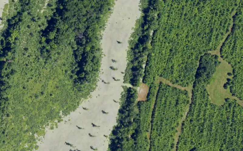 Aerial photo of the area around Jenny Hole Ramp 3, Henderson County