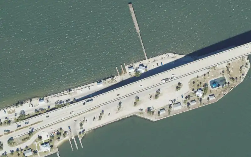 Aerial photo of the area around Jensen Beach Causeway North Boat Ramps, Martin County