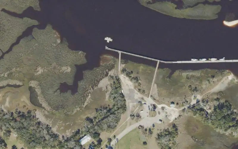 Aerial photo of the area around Jim King Park at Sisters Creek - Kayak Launch Dock, Duval County